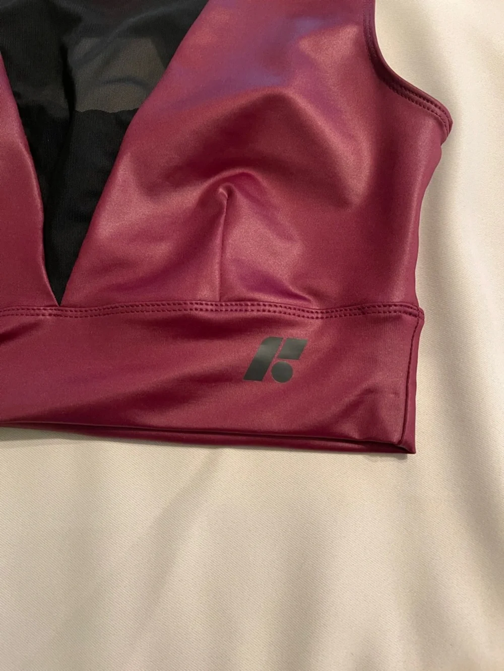 Deep V Neck Sports Tank Top in Berry - Force brand - Picture 2 of 6